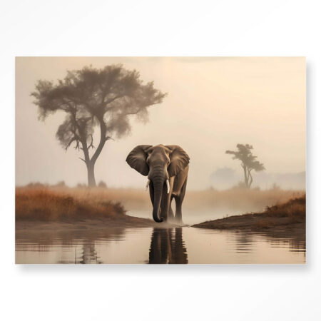 Wandkleed Savannah Elephant Met Frame 80x110 | Urban Cotton