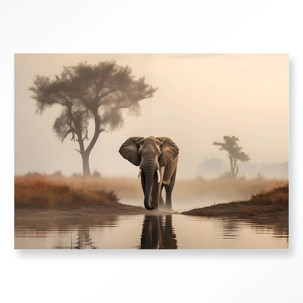 Wandkleed Savannah Elephant Met Frame 80x110 | Urban Cotton