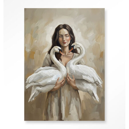 Wandkleed Swan Children Met Frame 80x110 | Urban Cotton
