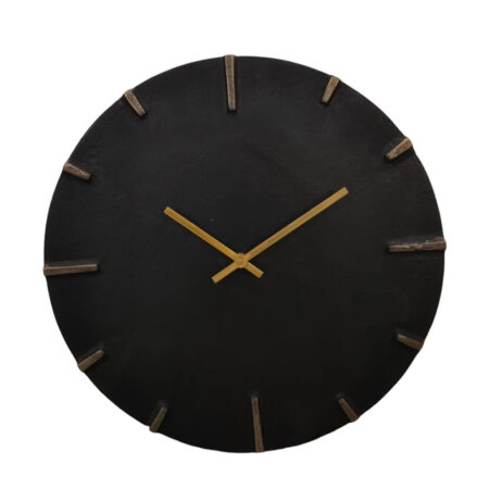 Wandklok Black gold Dashes L |