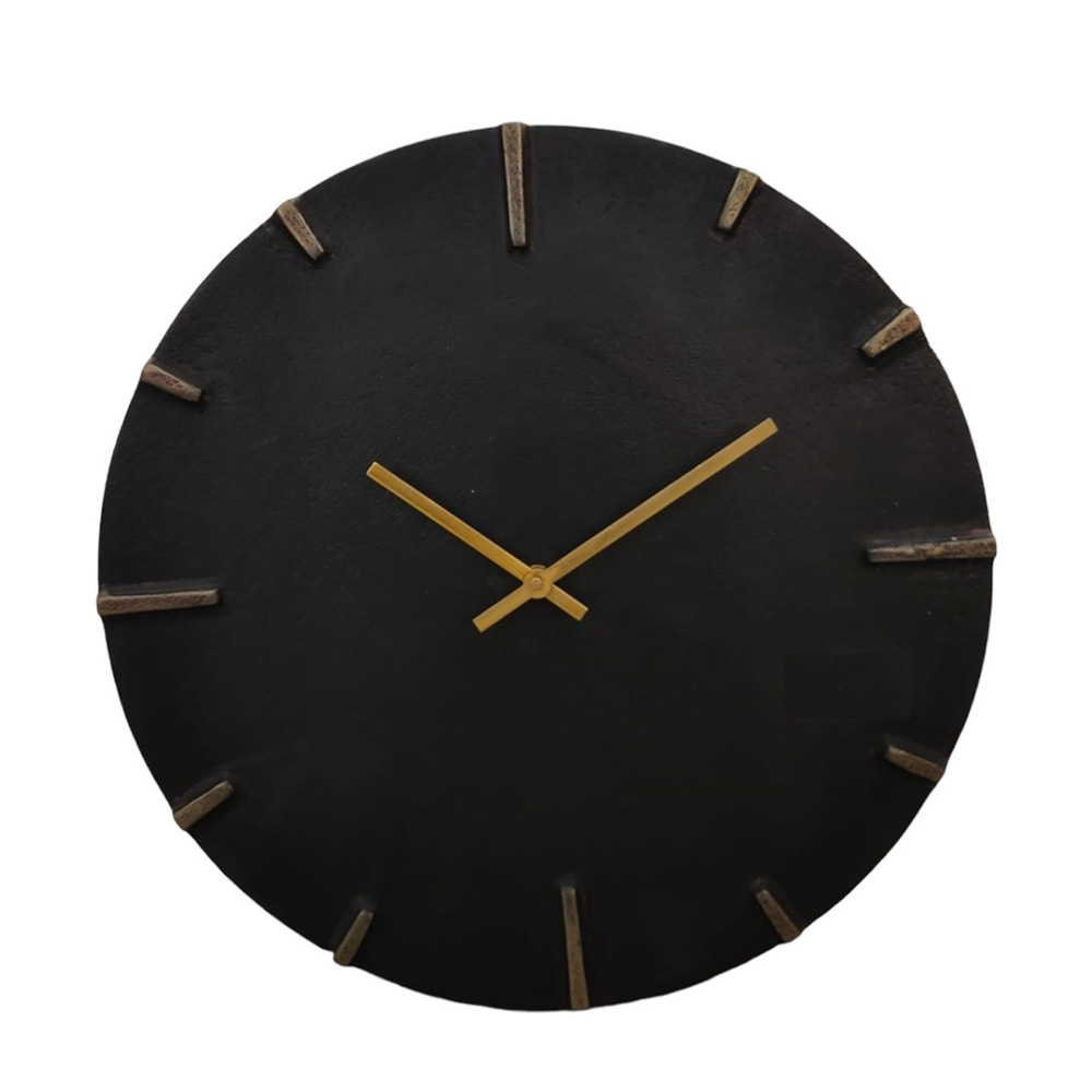 Wandklok Black gold Dashes L |