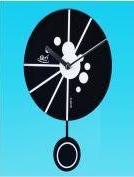 Wandklok Slow Pendulum black / Periglass | Periglass