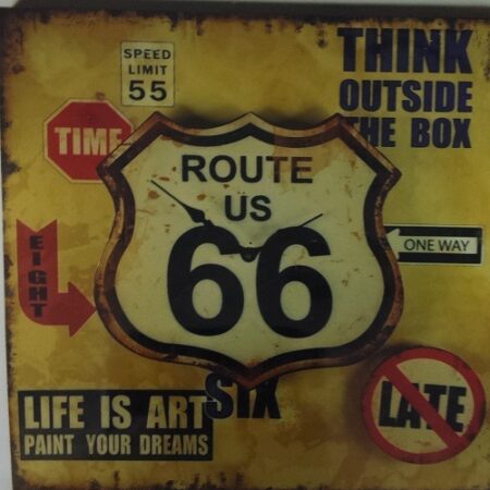 Wandklok metaal Route 66 | Sam. B.V.