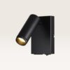 Wandlamp Lendro nero - Bedlamp - Nachtkast Lamp - Leeslamp Bed - Mini GU10 (MR11) - Zwart - Cilindervormige spot - Minimalistisch design - Inclusief USB-A & USB-C Oplader - Aan/Uit Schakelaar | LUSENZ