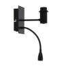 Wandlamp met leeslampje Regina mat zwart | Light & Living