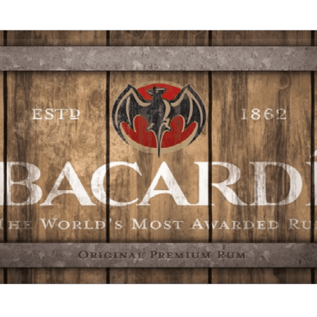 Wandplaat Bacardi Wood Barrel Logo | Nostalgic Art