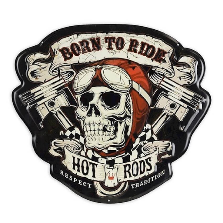 Wandplaat Born to Ride Hot Rods | DecoImport