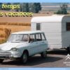 Wandplaat Citroen Ami 6 met caravan | Nostalgic Art
