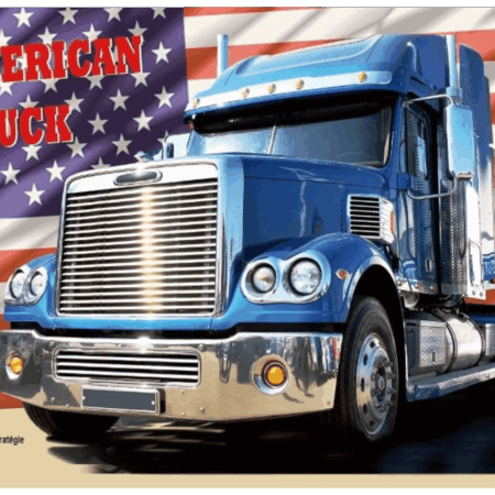 Wandplaat US truck met vlag | Nostalgic Art