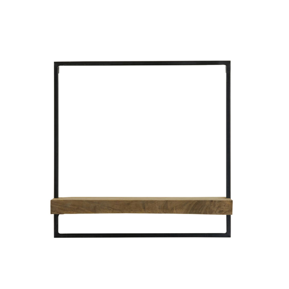 Wandplank Maddison hout donker bruin S |