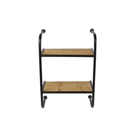 Wandrek metaal/hout 2-delig 39x22x58cm | Z