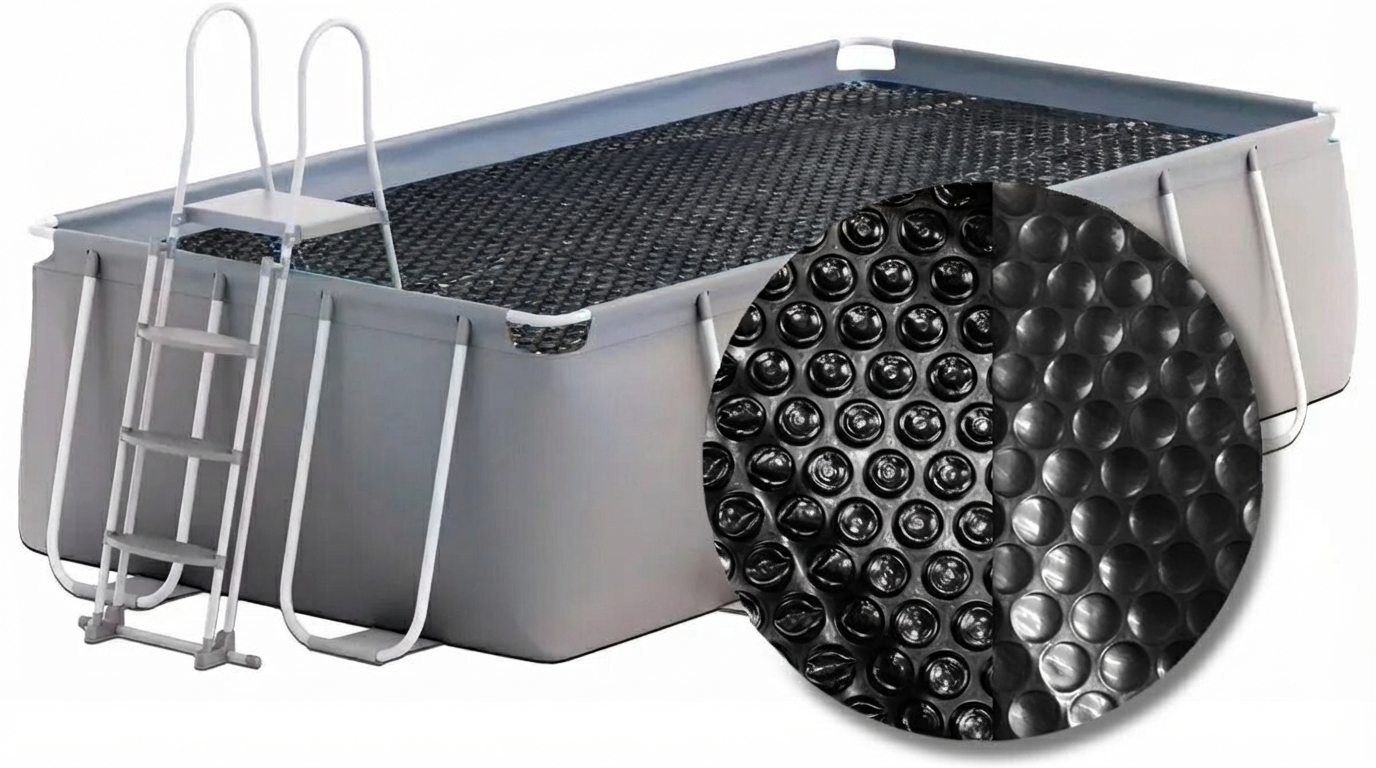 W'eau Premium solar cover rechthoekig - 400/412 x 200/201 cm (zeilmaat 378 x 186) - Zwart | W'eau
