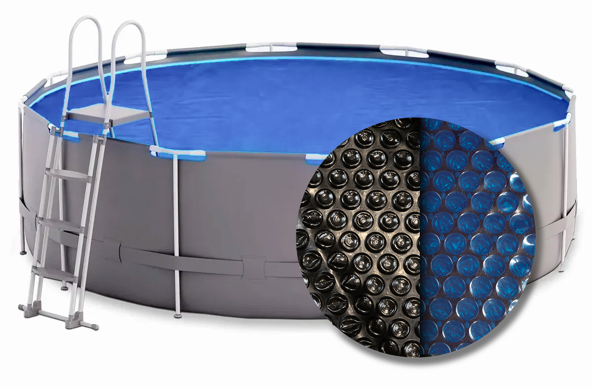 W'eau solar cover rond - 400 cm (zeilmaat 394) - Zwart/Blauw | W'eau