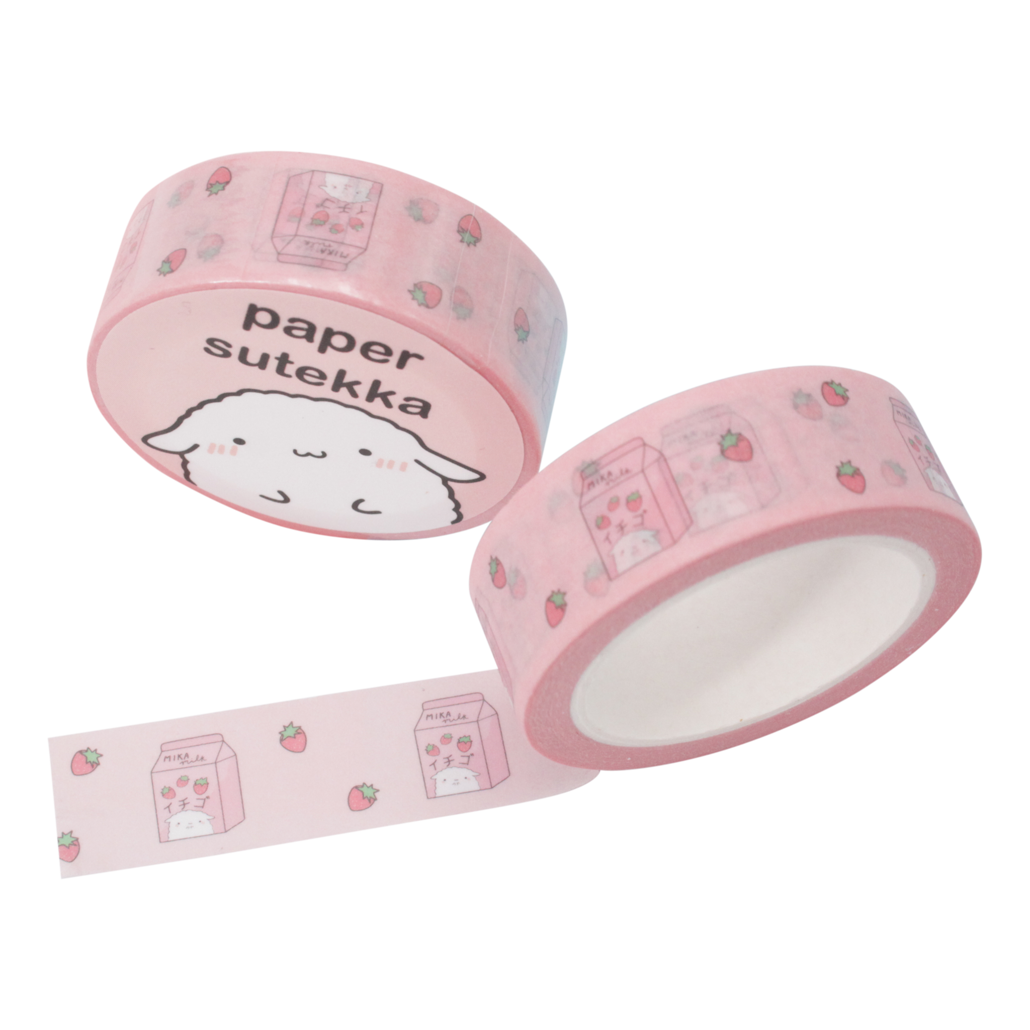 Washi Tape - Mika Strawberry Milk | Paper Sutekka