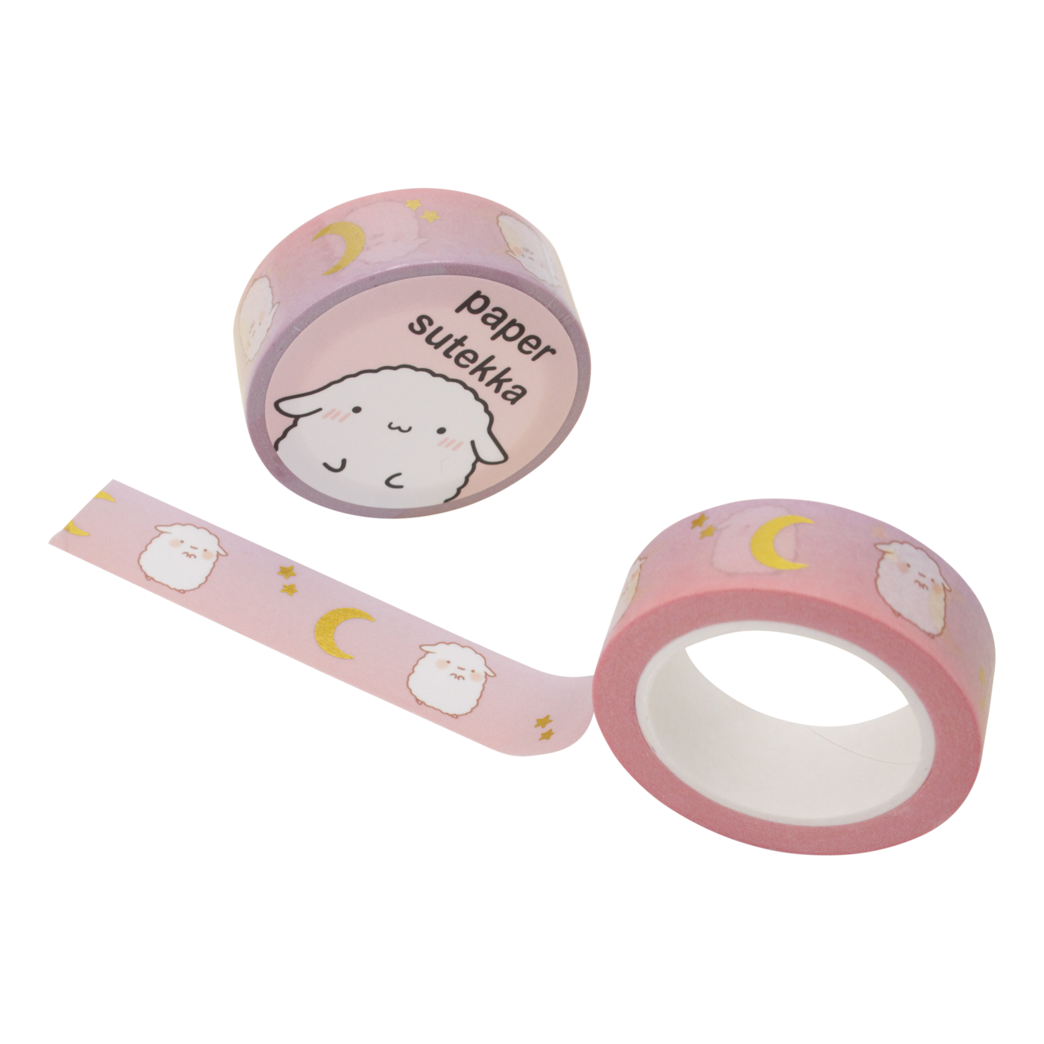 Washi Tape - Pink Moon Ombre - Gold Foil | Paper Sutekka