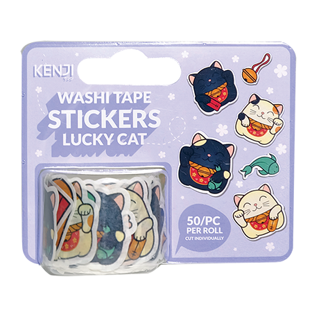 Washi tape stickers - Lucky Cat | Kenji
