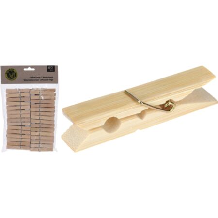 Wasknijpers Bamboe 60 Stuks |