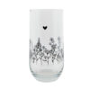 Waterglas 280ml met zwarte bloemen | Clayre&Eef