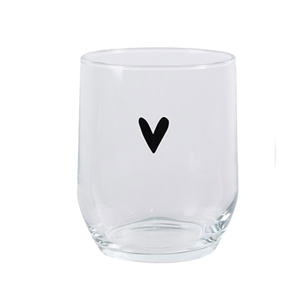 Waterglas Transparant hartje | Clayre&Eef