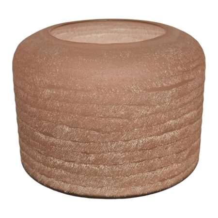 Waxinelichthouder glas roze L 18x13cm | Mansion Atmosphere