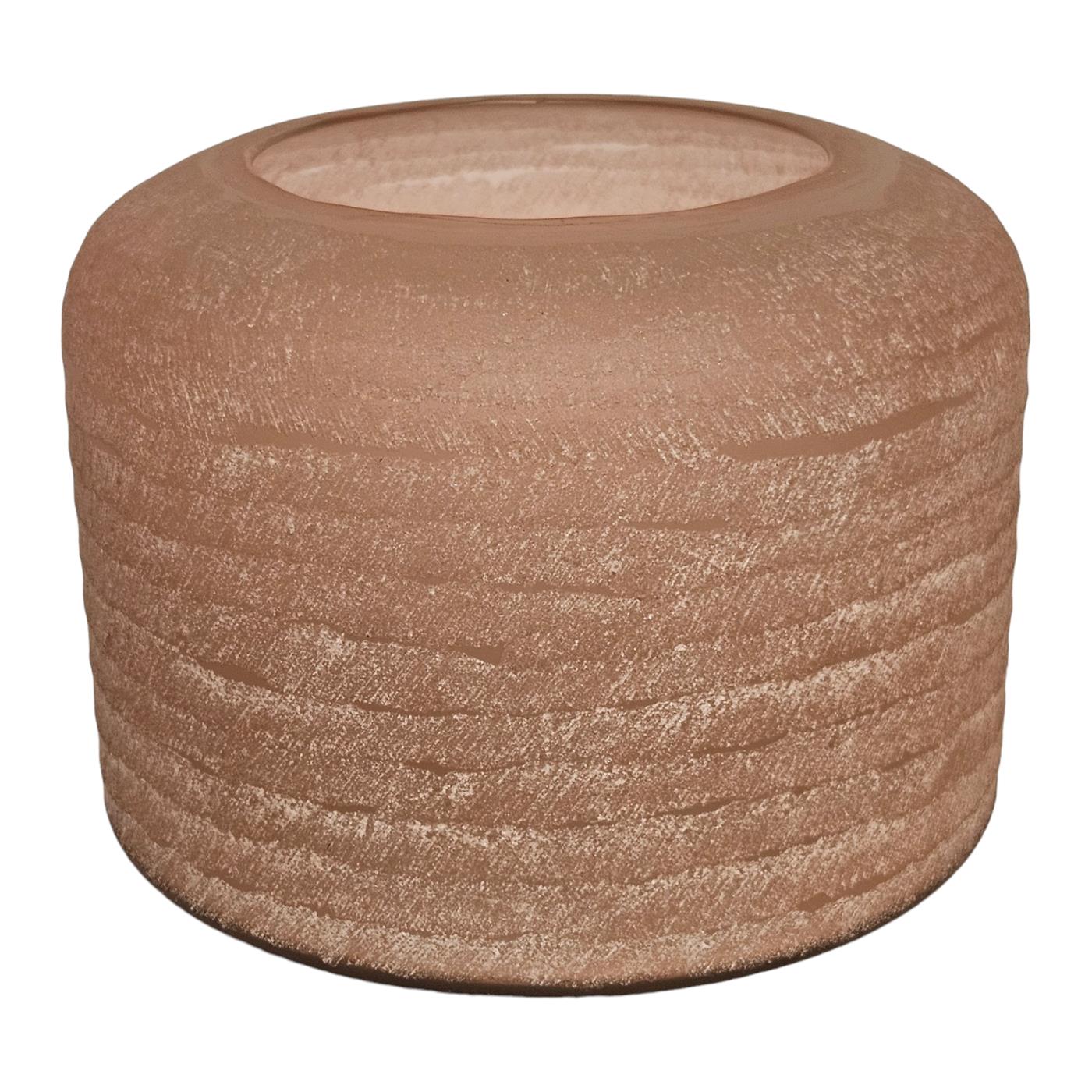 Waxinelichthouder glas roze L 18x13cm | Mansion Atmosphere