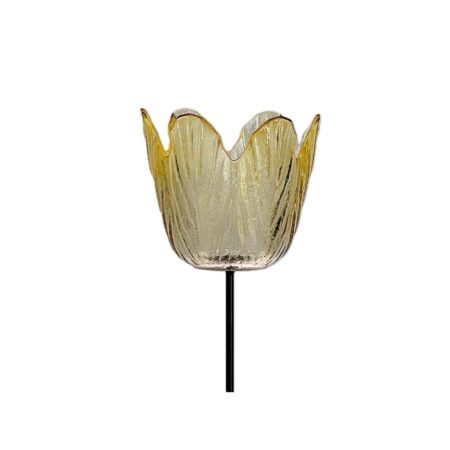 Waxinelichthouder tulp geel Ø8