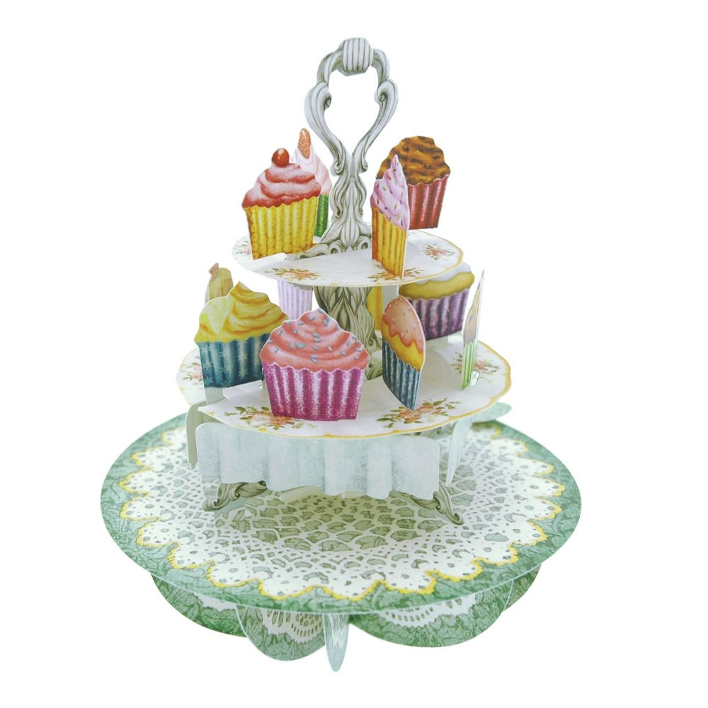 Wenskaart 3D Cupcake Tea time |
