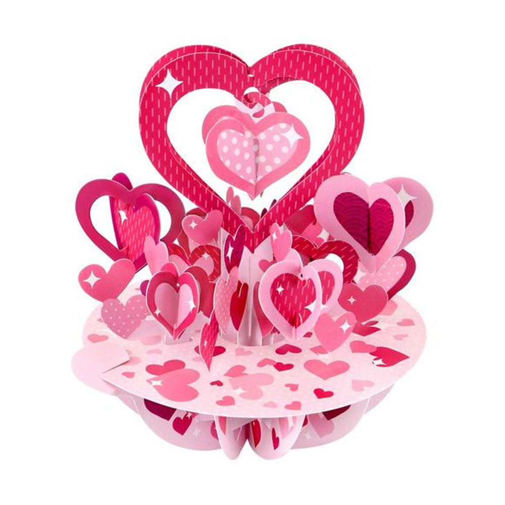 Wenskaart 3D Hearts of Love |