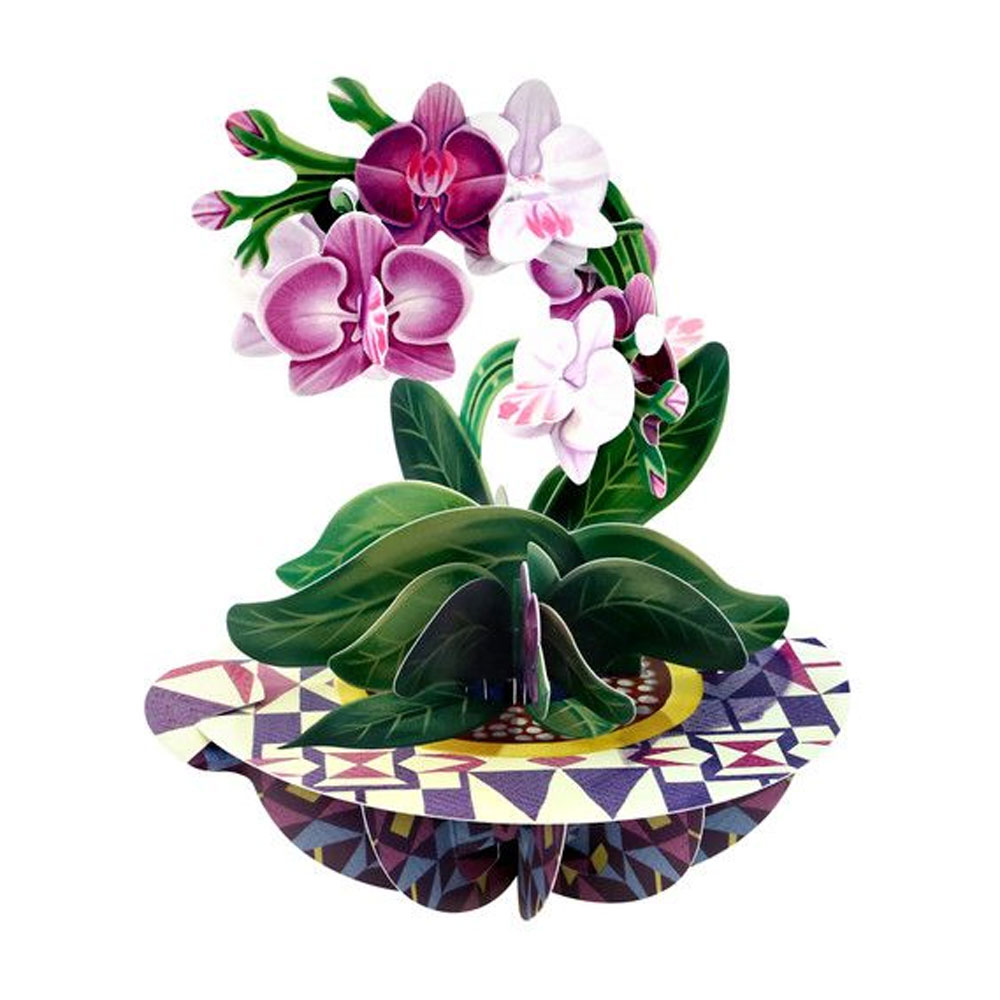 Wenskaart 3D Orchid |