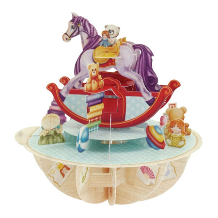 Wenskaart 3D Rocking horse |