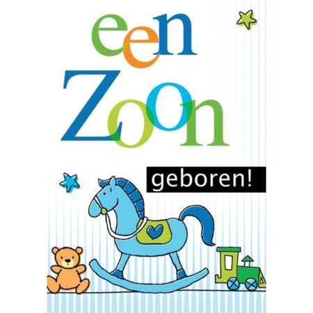 Wenskaarten Geboorte zoon pak a 10 stuks | Merkloos