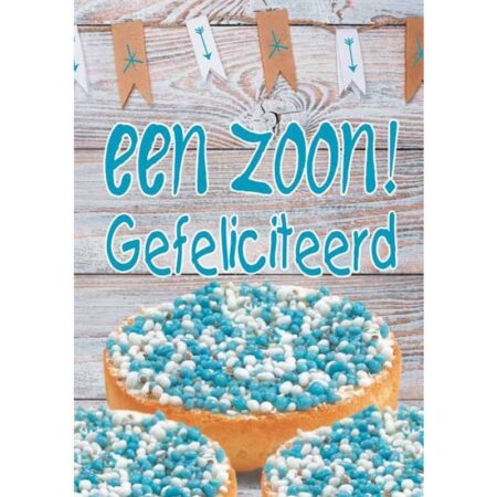 Wenskaarten Geboorte zoon pak a 10 stuks | Merkloos