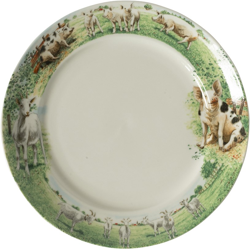 Wiebe's Farm Bord geit varken Ø21cm 6st | Wiebe van der Zee