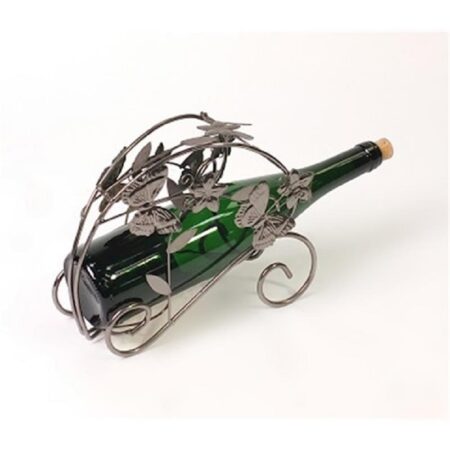 Wijnfleshouder traditioneel met vlinders | DecoImport