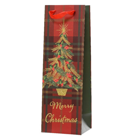 Wijnflestas everlands kunstkerstboom rood | Decoris