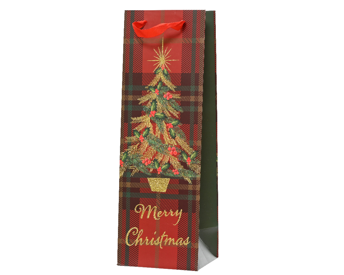 Wijnflestas everlands kunstkerstboom rood | Decoris