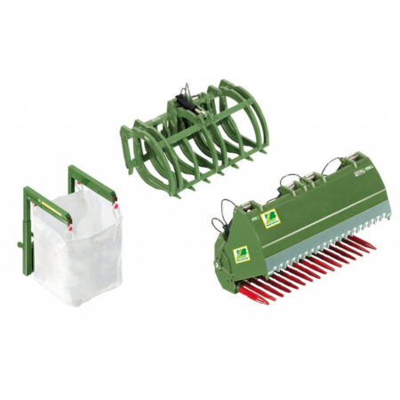 Wiking Accessoireset voorlader - set B JD groen 1:32 | Wiking