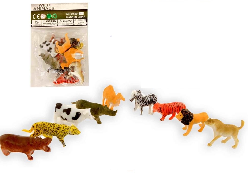 Wilde dieren 5cm 10 stuks in zak | Merkloos