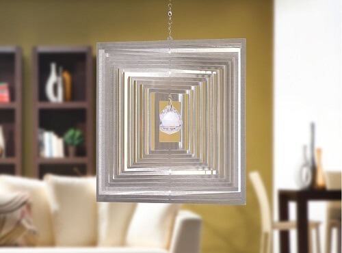Wind spinner vierkant met kristal | Illumino