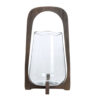 Windlicht Anosy glas hout donker bruin L |