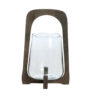 Windlicht Anosy glas hout donker bruin M |