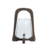 Windlicht Anosy glas hout donker bruin S |
