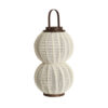 Windlicht Arbore Linnen + hout donkerbruin M | Light & Living