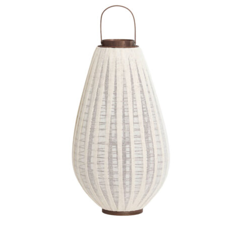 Windlicht Dazio Linnen dk bruin hout L | Light & Living