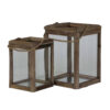 Windlicht Hilo hout en glas S |