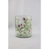 Windlicht glas met roze bloemen 13x13x15cm | Mansion Atmosphere