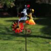 Windmolen tuinsteker fiets met katten | Thermobrass