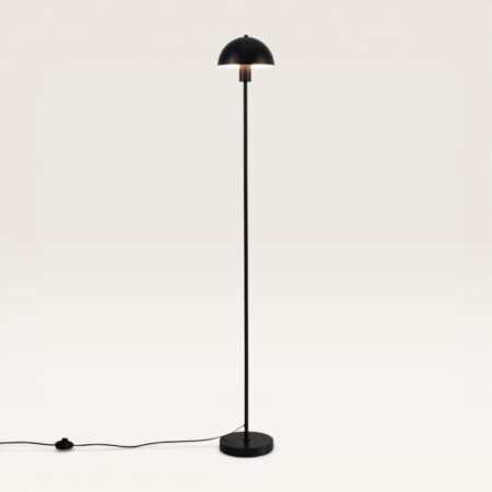 Wistro Zwarte Staande lamp Metaal 150 cm - Modern design - Woonkamer lamp - Mat - E27 fitting - Met voetschakelaar | LUSENZ