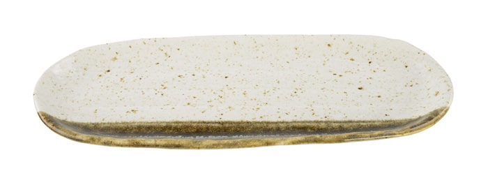 Wit/Bruin Rechthoekig Bord - The Oriental Shop - 28 x 11.3 cm