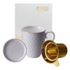 Wit/Gouden Mokset Strepen - Tokyo Design Studio - Nippon White - 380ml | Tokyo Design Studio